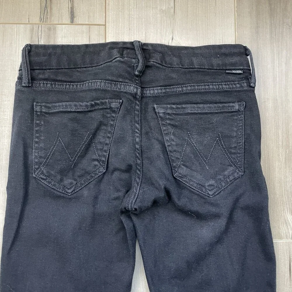 MOTHER The Looker Skinny Jeans Womens 25 Black‎ Mid Rise Minimalist Glam